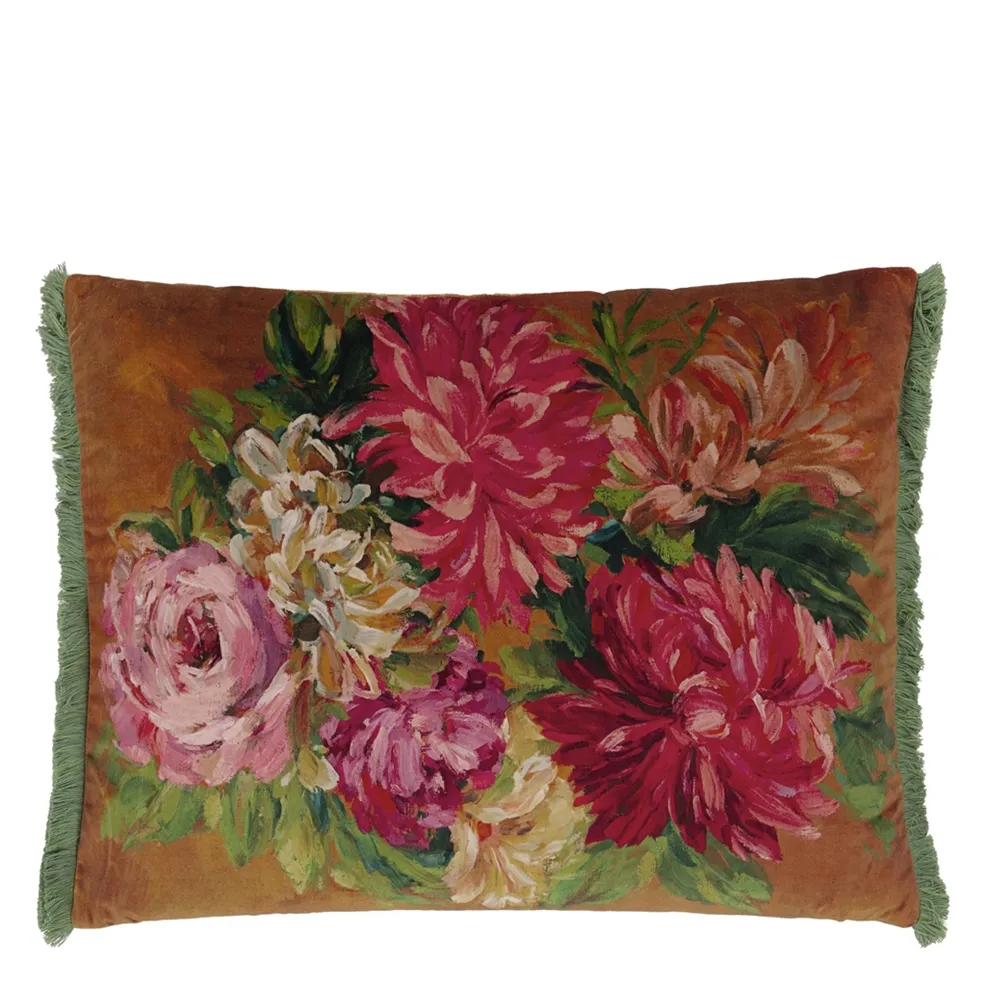FLEURS D ARTISTES VELOURS TERRACOTTA 60X45CM