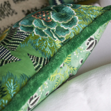 ROSE DE DAMAS EMBROIDERED JADE COTTON 60X45CM