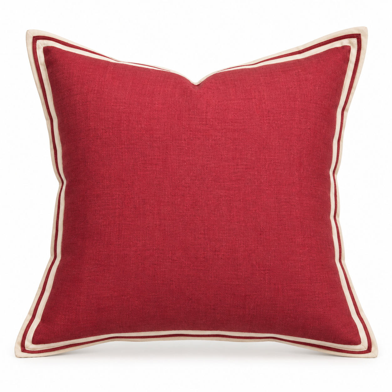 Crimson Flange Linen Cushion 50X50CM