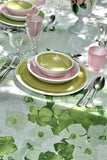 Hydrangea Linen Tablecloth in Green 165cm x 300cm