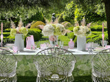 Hydrangea Linen Tablecloth in Green 165cm x 300cm