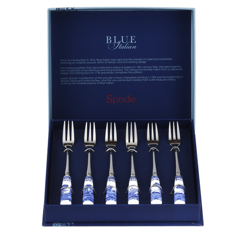 Blue Italian Pastry Forks