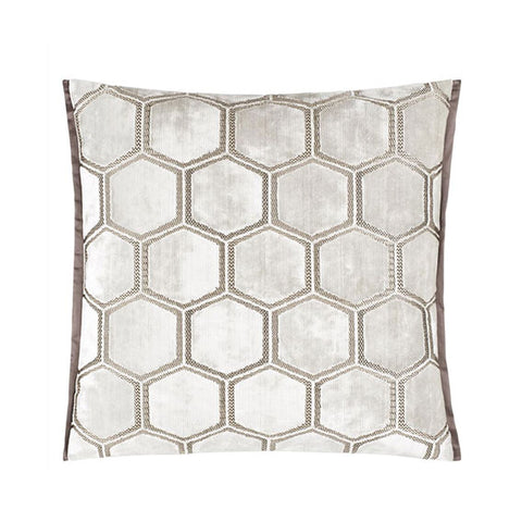 MANIPUR OYSTER VELVET CUSHION 43X43CM