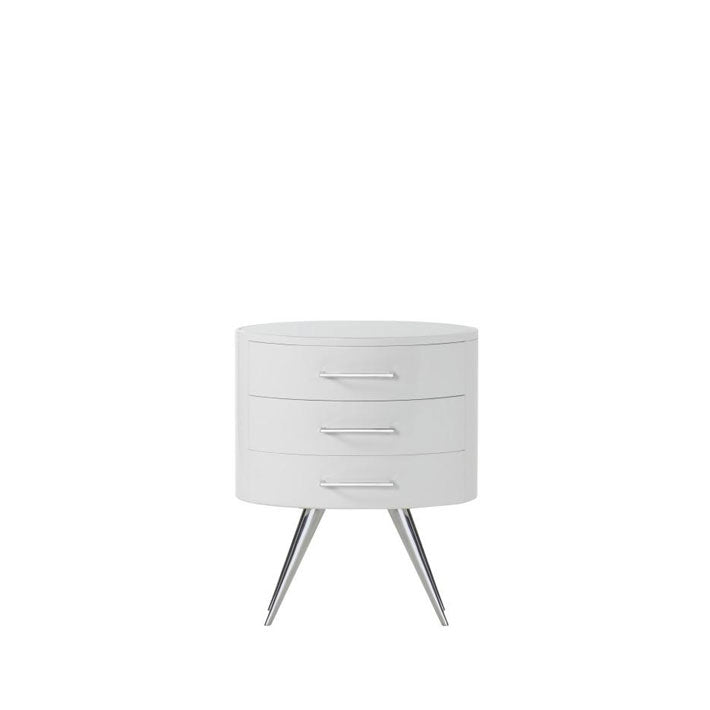 Diaz Gloss White Nightstand