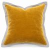 Gold Velvet Cushion with Linen Border 50X50CM