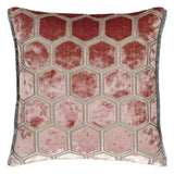 MANIPUR CORAL VELVET CUSHION 43X43CM