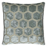 MANIPUR SILVER VELVET CUSHION 43X43CM