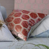 MANIPUR CORAL VELVET CUSHION 43X43CM