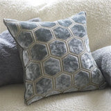 MANIPUR SILVER VELVET CUSHION 43X43CM