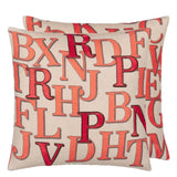 JOHN DERIAN ALPHABET PARCHMENT CUSHION 50X50CM