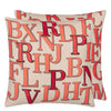 JOHN DERIAN ALPHABET PARCHMENT CUSHION 50X50CM