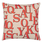 JOHN DERIAN ALPHABET PARCHMENT CUSHION 50X50CM