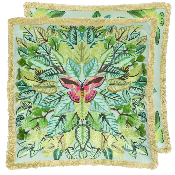 CELASTRINA EMBROIDERED TURQUOISE 55X55CM