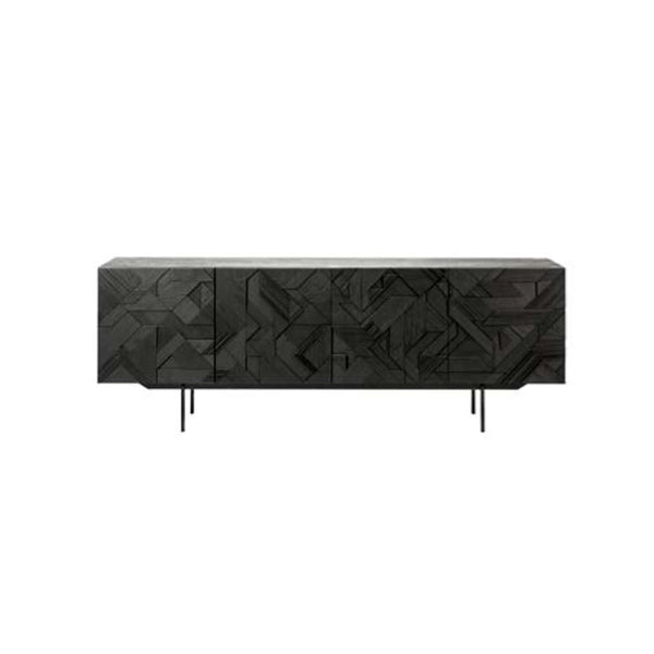 Teak Graphic Black Sideboard-4 doors