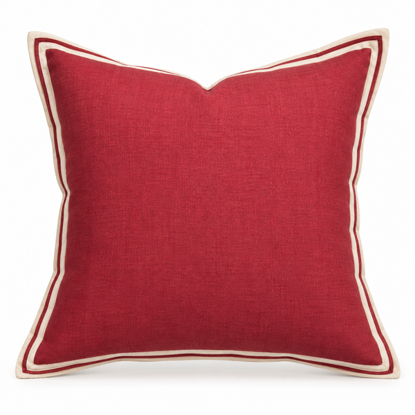 Crimson Flange Linen Cushion 50X50CM
