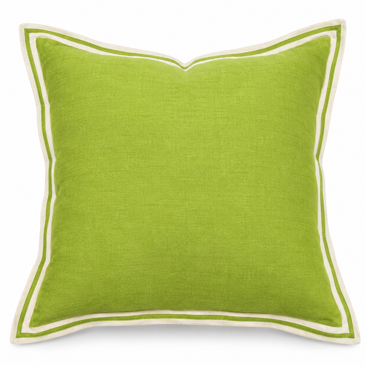 Lime Flange Linen Cushion 50X50CM