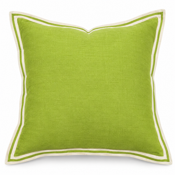 Lime Flange Linen Cushion 50X50CM