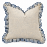 Coastal Mist Ruffle Linen Cushion 50X50CM
