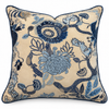 Blue Huali Velvet Embroidered Cushion 50X50CM