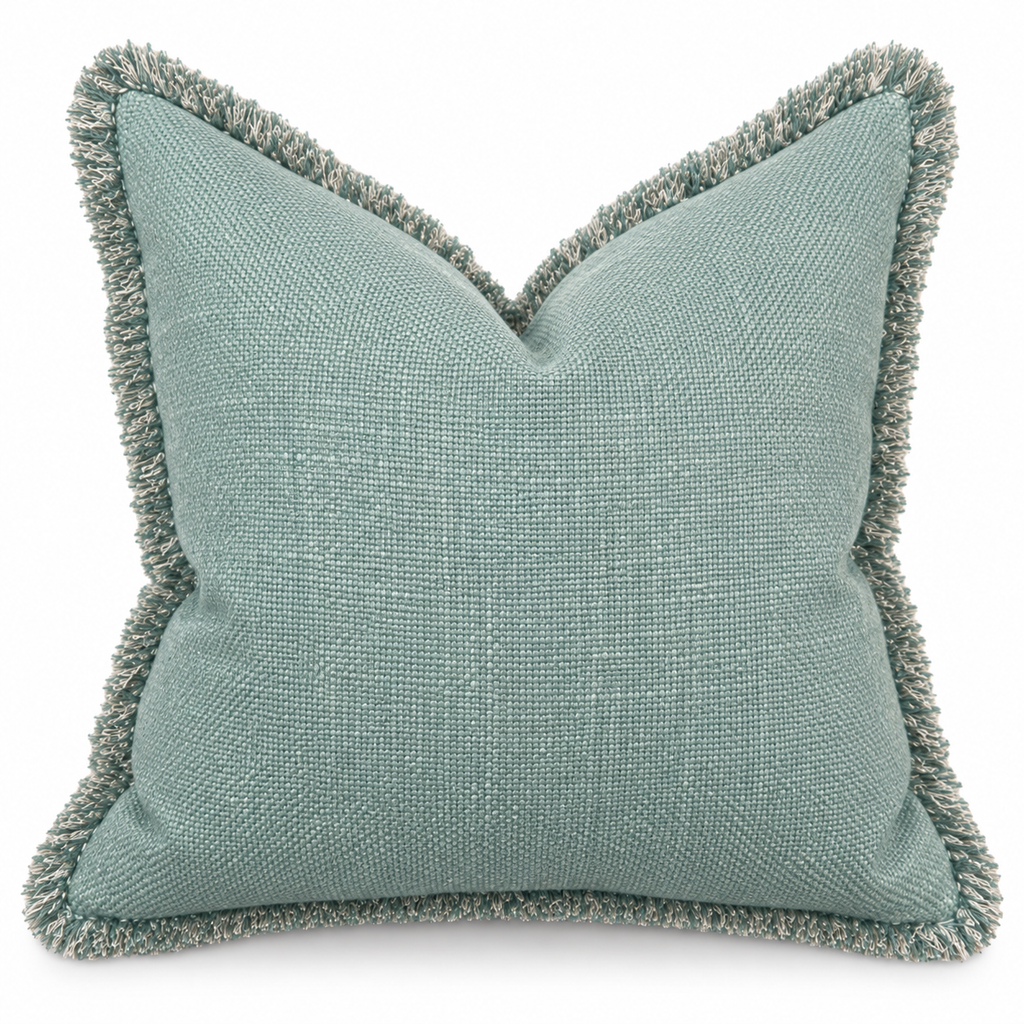 Soft Sage Green Fringed Cushion 50X50CM