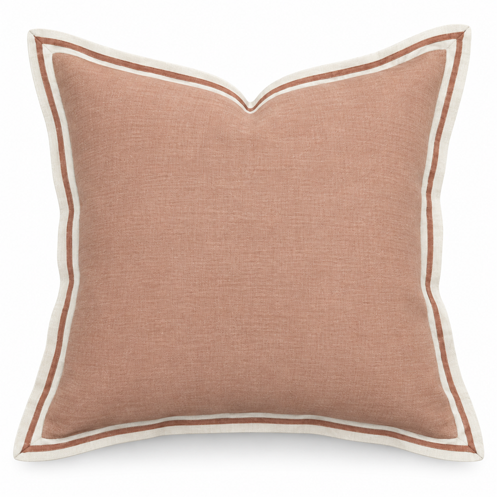 Terracotta Flange Linen Cushion 50X50CM