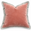 Pink Velvet Cushion with Linen Border 50X50CM