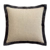 Natural Linen Cushion with Charcoal Velvet Flange 50X50CM