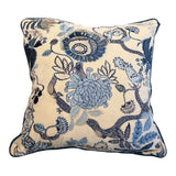 Blue Huali Velvet Embroidered Cushion 50X50CM