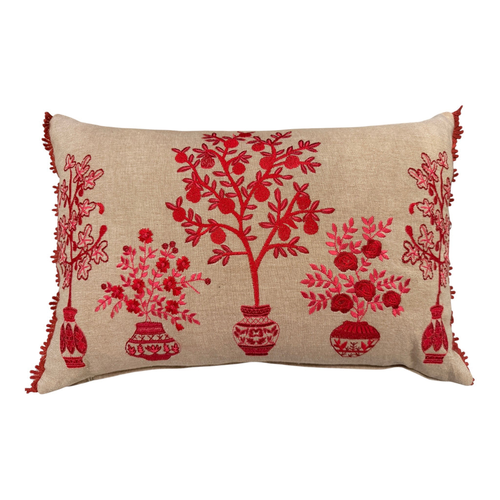 Shanghai Blossom Crimson Cushion 35X50CM
