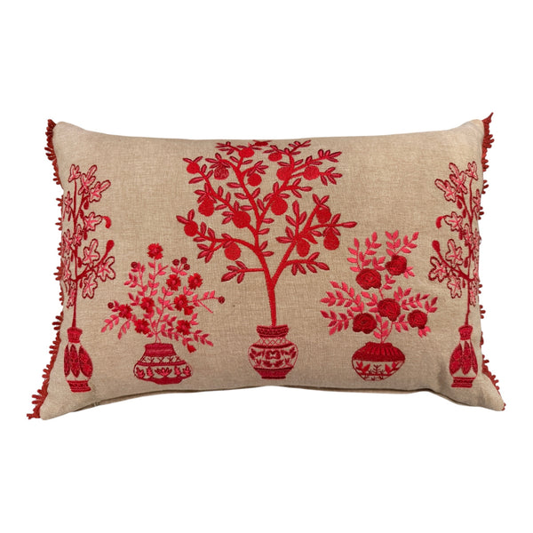 Shanghai Blossom Crimson Cushion 35X50CM
