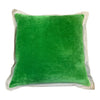 Emerald Green Velvet Cushion with Linen Border 50X50CM