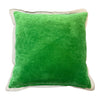 Emerald Green Velvet Cushion with Linen Border 50X50CM