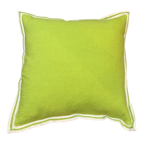 Lime Flange Linen Cushion 50X50CM