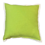 Lime Flange Linen Cushion 50X50CM