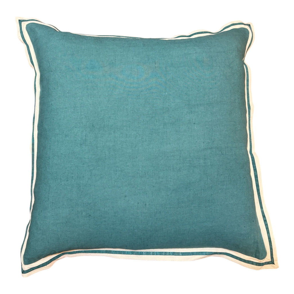 Teal Cushion with Contrast Flange Edge 50X50CM