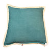 Teal Cushion with Contrast Flange Edge 50X50CM