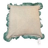 Teal Ruffle Linen Cushion 50X50CM