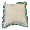 Teal Ruffle Linen Cushion 50X50CM