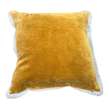 Gold Velvet Cushion with Linen Border 50X50CM