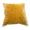 Gold Velvet Cushion with Linen Border 50X50CM