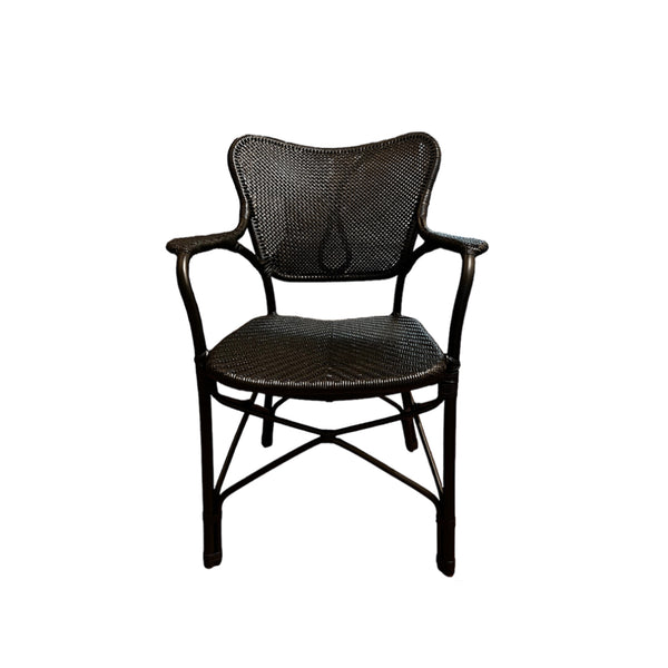 Rattan Armchair In Matt Black