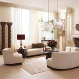 Sofa Stelvio Walnut Finish Winslow Chenille Beige Eichholtz 232CM (Coming Soon)
