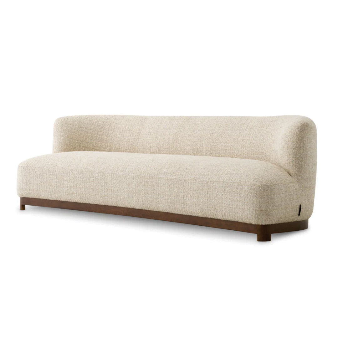 Sofa Stelvio Walnut Finish Winslow Chenille Beige Eichholtz 232cm