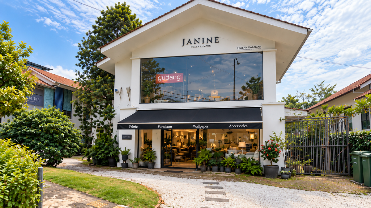 Janine showroom interior with curated furniture, fabrics and lighting