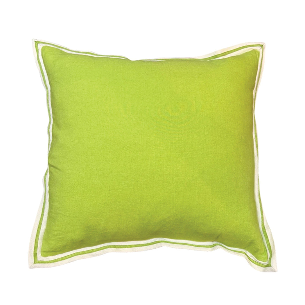 Lime Flange Linen Cushion 50X50CM
