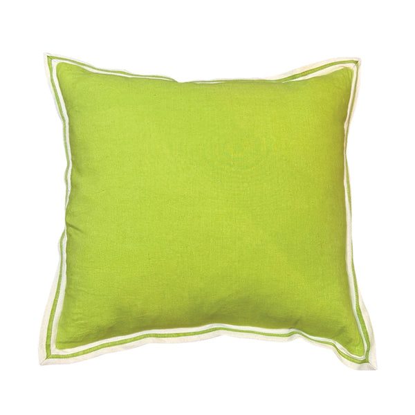 Lime Flange Linen Cushion 50X50CM