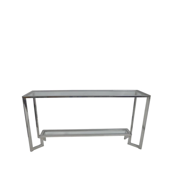 Console Table w/ Clear Glass Top and Bottom