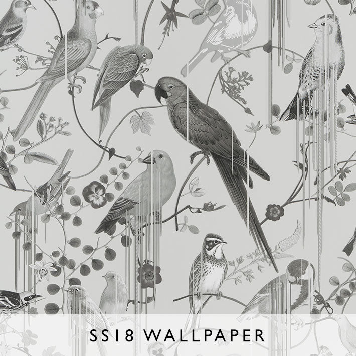 Wallpaper Birds Sinfonia in Graphite | Christian Lacroix SS18 | Janine Kuala Lumpur