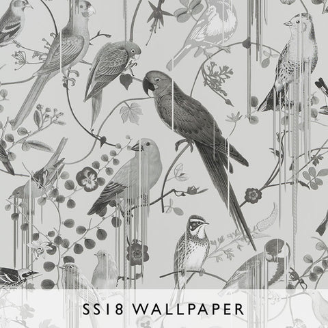 Wallpaper Birds Sinfonia Graphite