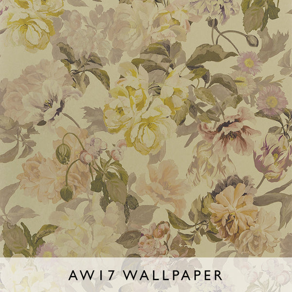 Wallpaper Delft Flower Gold